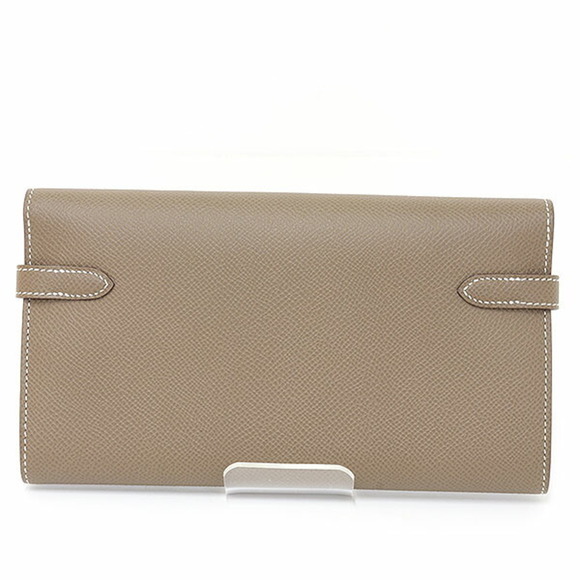 HERMES Kelly Long Vaux Epson Etoupe Y Engraved Wallet - Picture 2 of 3